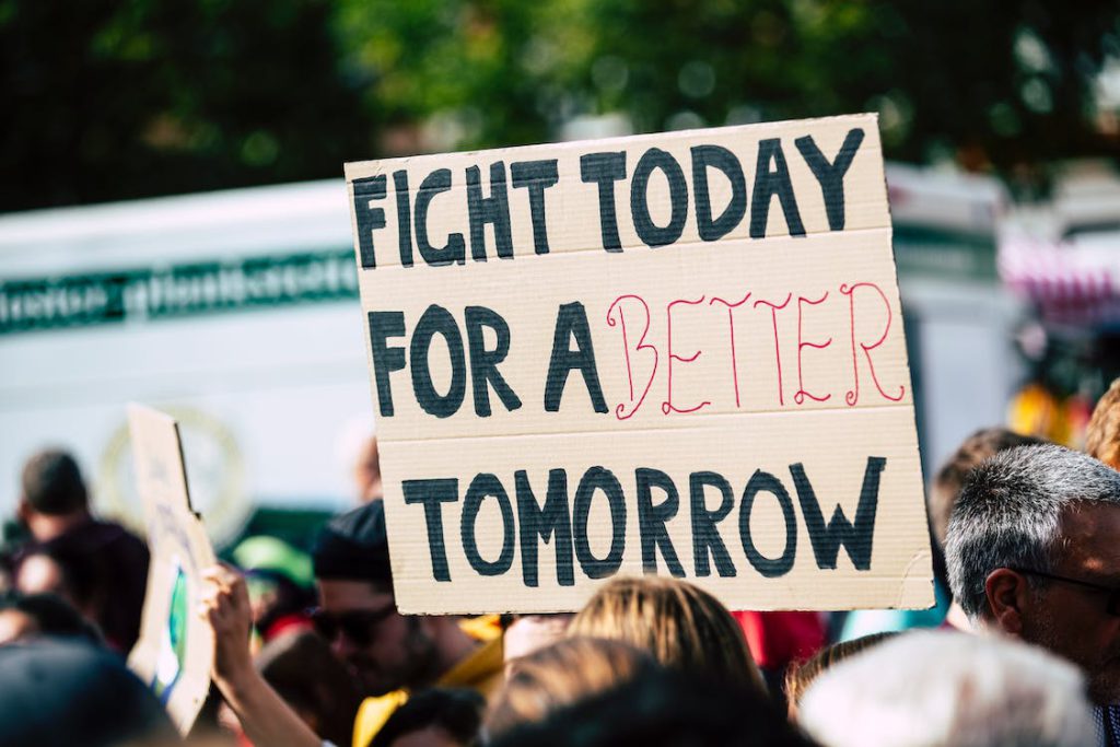 Fight today for better tomorrow protest image